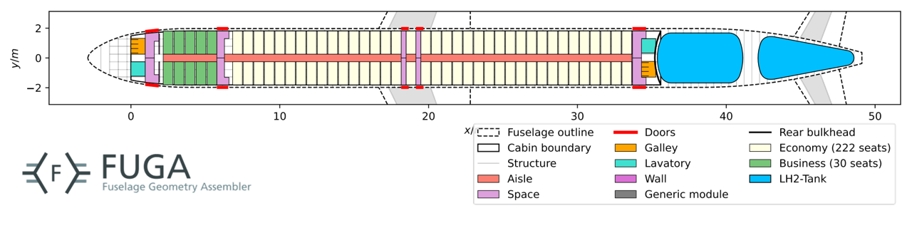 EXACT Turbofan LH2 Hybrid – cab_lopa